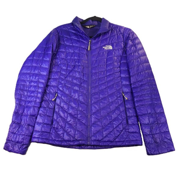 The North Face Jackets & Blazers - The North Face Womens S Thermoball Puffer Jacket Purple Quilted Full Zip